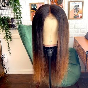 Straight Human Hair Pre-plucked Lace Wig 22in